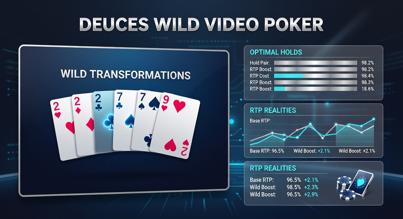 Strategiekaart voor optimale holds in Deuces Wild, met prioriteiten voor deuces en hoge combinaties