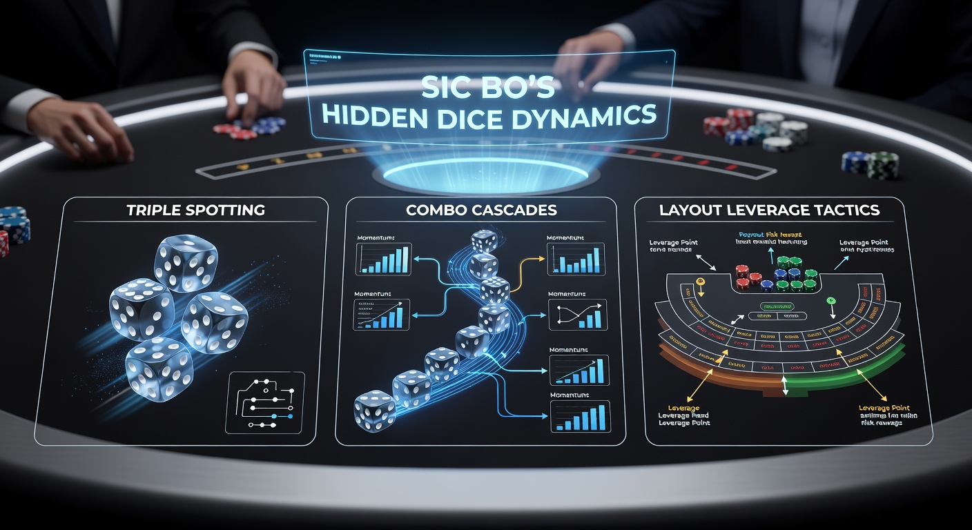 Close-up van Sic Bo layout met gemarkeerde combo velden en cascade patronen in actie