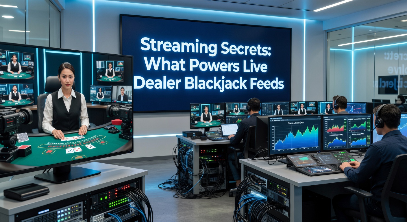 Live dealer blackjack studio met meerdere camera's en professioneel ingerichte tafel tijdens een sessie